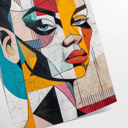 space captivating Abstract Woman poster green blue hues wall art unique gift artwork elegance intrigue decor print unframed format style