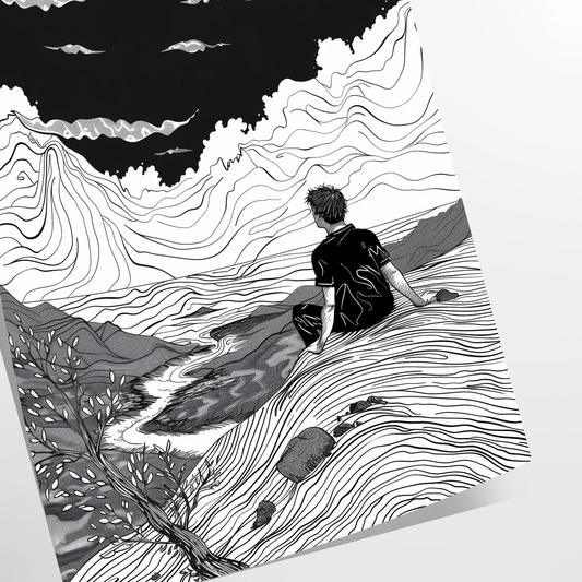 space stunning abstract line art poster sophisticated shades gray black modern interiors wall piece ideal gift enthusiasts frame style