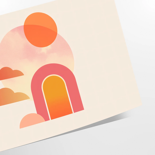 space Geometric Minimal Art 10 poster elegant brown orange hues striking piece perfect wall thoughtful gift various sizes A4 cm A0 ideal print room today