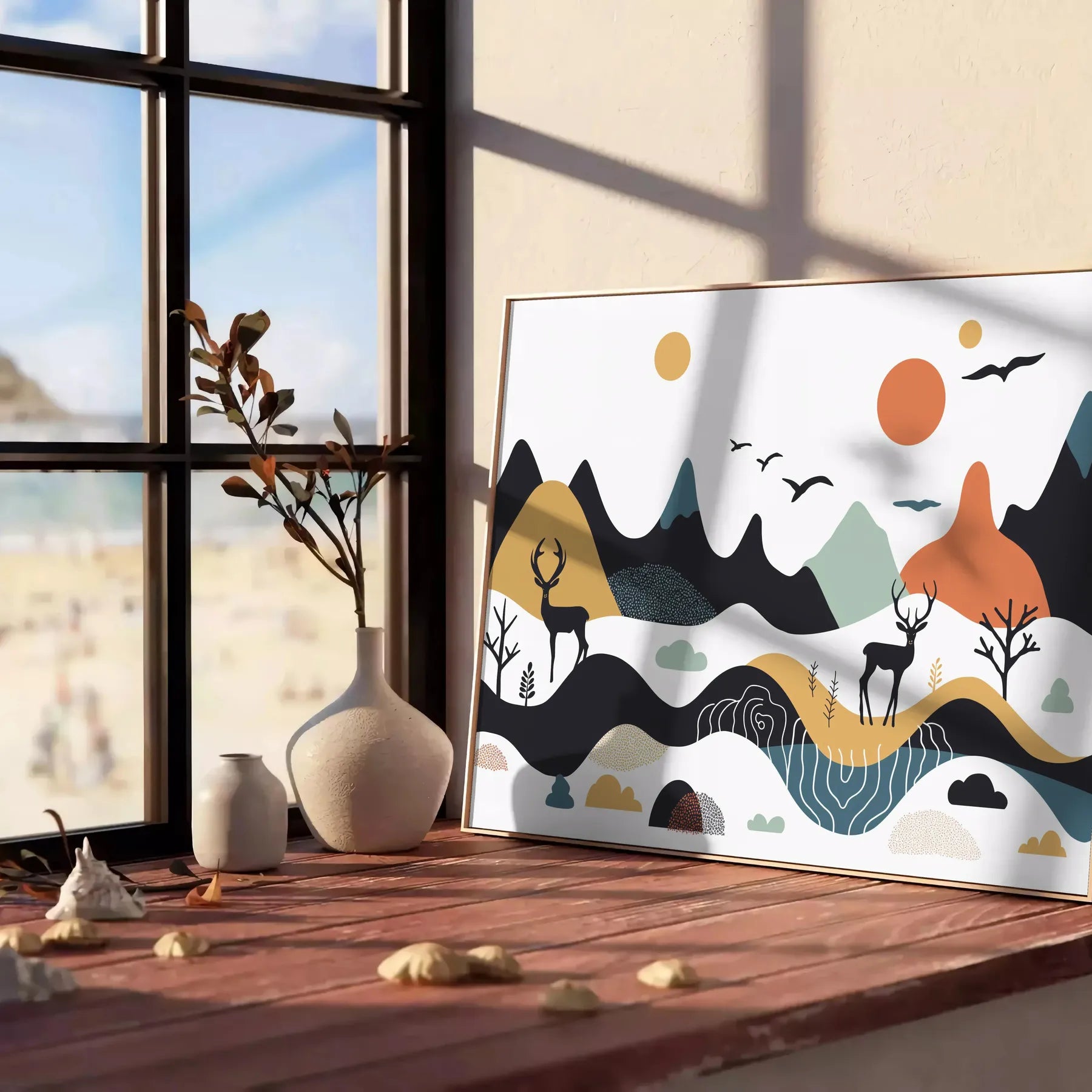 elegance Geometric Minimal Art 21 poster gray green hues sophisticated wall unique gift print modern touch space sizes A4 cm A0 surroundings today