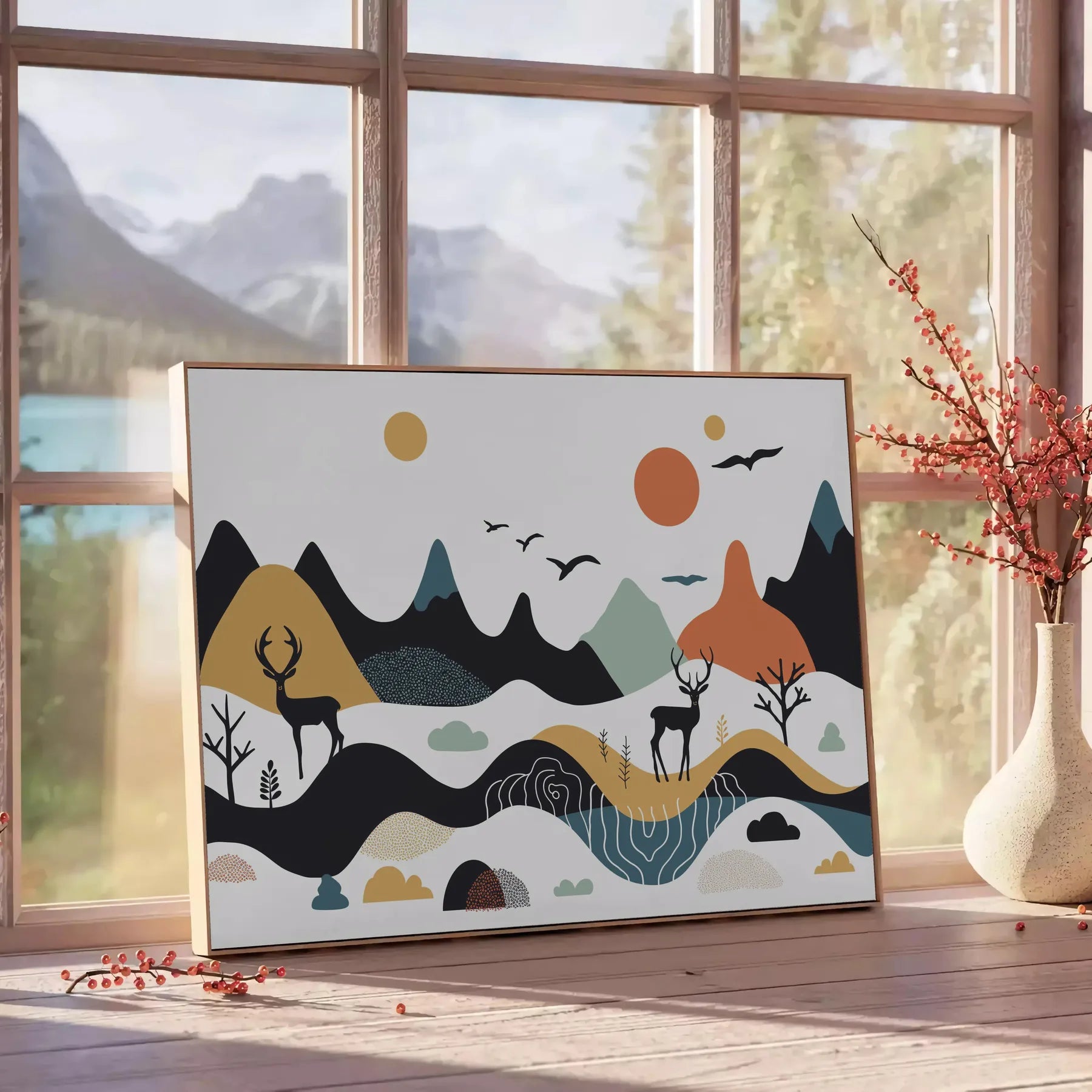 elegance Geometric Minimal Art 21 poster gray green hues sophisticated wall unique gift print modern touch space sizes A4 cm A0 surroundings today