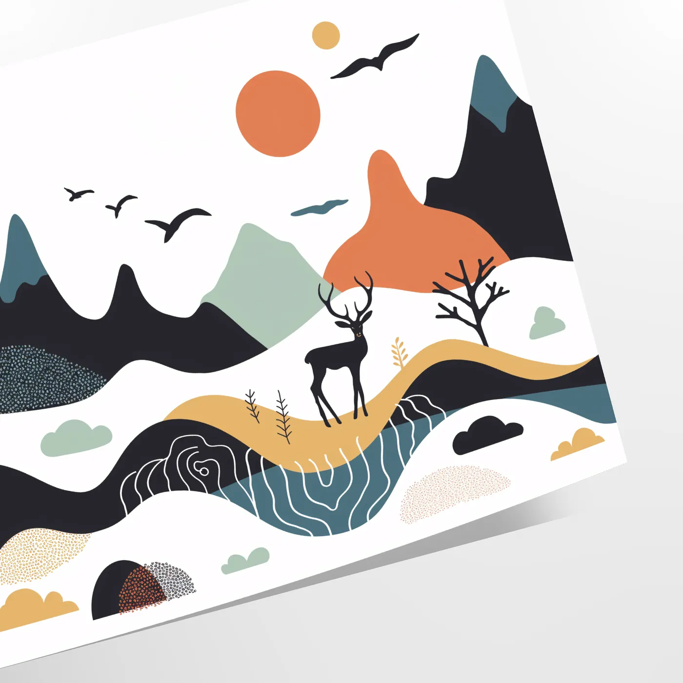 elegance Geometric Minimal Art 21 poster gray green hues sophisticated wall unique gift print modern touch space sizes A4 cm A0 surroundings today