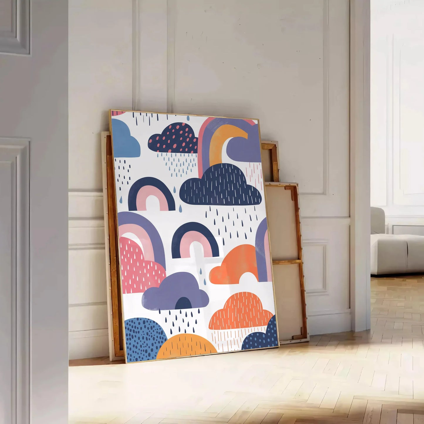 space geometric minimal art poster sophisticated gray green hues wall thoughtful gift print modern touch room style