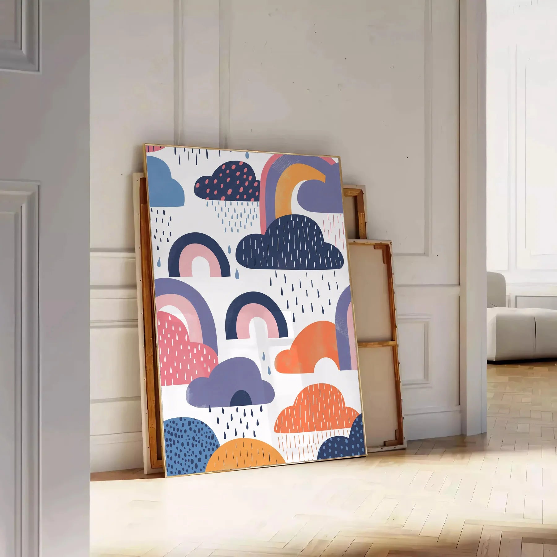 space geometric minimal art poster sophisticated gray green hues wall thoughtful gift print modern touch room style