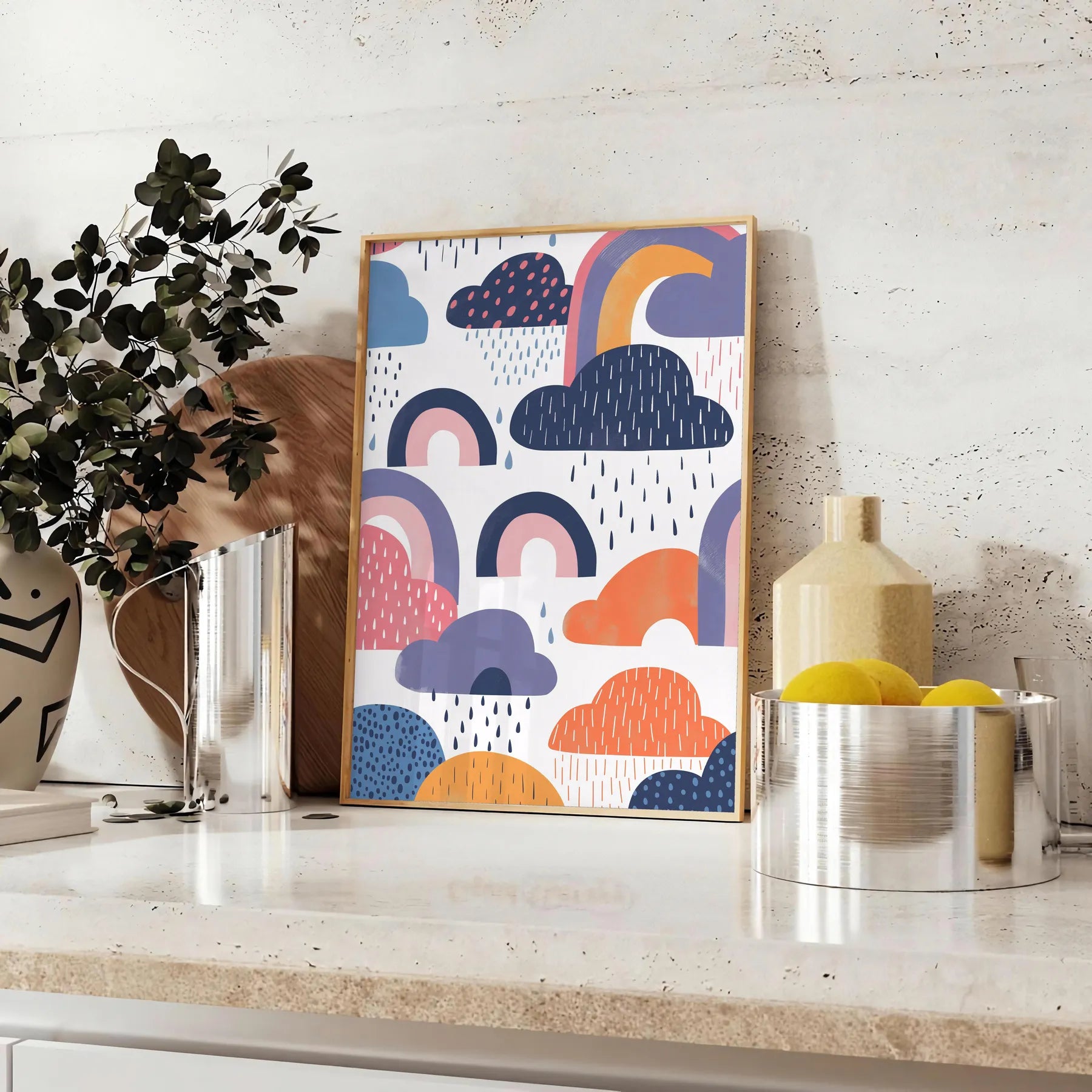 space geometric minimal art poster sophisticated gray green hues wall thoughtful gift print modern touch room style